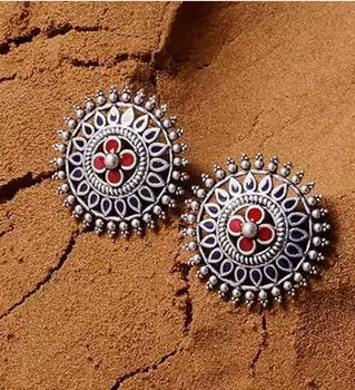 Серебро, оксидированное покрытие, латунь, дизайн мандалы