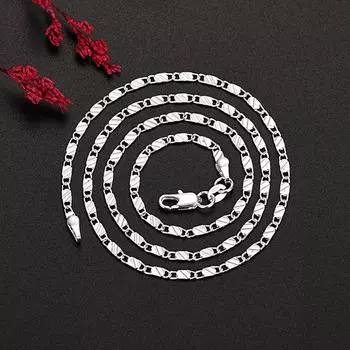 Серебро s925 16/18/20/22/24/26/28/30 дюймов 2 мм Ожерелье-цепочка с подвесками для женщин и мужчин модные ювелирные изделия для свадебной вечеринки 40cm синий