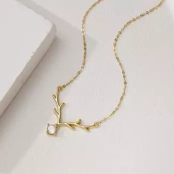 Серебро S925 пробы украсит ваше ожерелье, женская корейская версия подвески в виде рогов, легкая роскошь, высококачественная цепочка на ключицу, мода 925 Silver белого золота
