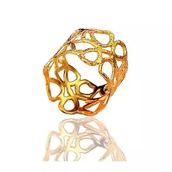 Серебро S925 с полым гальваническим покрытием, модное кольцо из европейского и американского преувеличенного золота 6