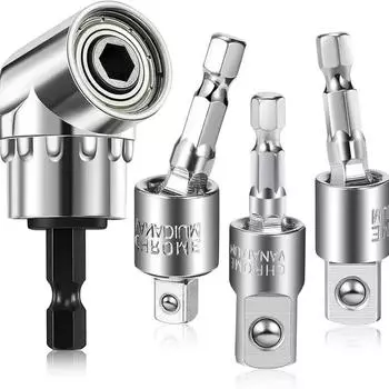 Серебряная электрическая дрель Отвертка Втулка Универсальный адаптер Шестигранная ручка Квадратная головка Соединительный стержень Отвертка Сгибаемый инструмент