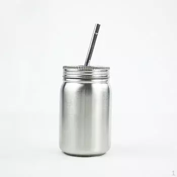 Серебряная банка, стакан из нержавеющей стали с крышкой и соломинкой, кружки для сублимации, теплопередача, путешествие 700ml Single Wall