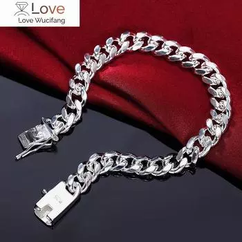 Серебряная цепочка изысканный витой браслет модная цепочка с подвесками для женщин и мужчин сплошная свадебная милая простая модель ювелирных изделий