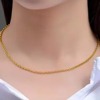 Серебряная цепочка на ключицу 925 пробы, простая универсальная серебряная цепочка в корейском стиле, О-образная цепочка золотой
