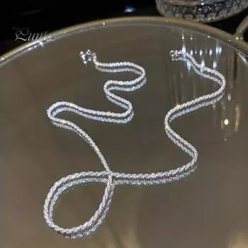 Серебряная цепочка, посеребренное женское колье на ключицу, тонкое ожерелье, ювелирные изделия для повседневной носки, подарков, свиданий, вечеринок 45cm серебряный