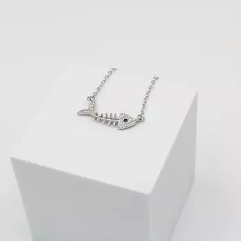 Серебряная цепочка-рыбка 925 пробы с бриллиантами в корейском стиле, простая универсальная, для студентов, в стиле Мори, элегантная, модная, классическая, в стиле украшения 925