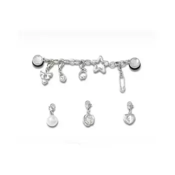 Серебряная цепочка с подвесками Crocs Punk Gibbits 10013672 shuffle