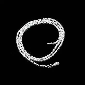 Серебряная цепочка-змейка серебристого тона, цепочка из стерлингового серебра 925 пробы, цепочка для подвесок, серебряная цепочка для подвески, серебряная цепочка для подвески 20 серебряный