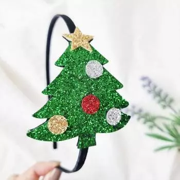 Серебряная цветочная полоска Рождественская елка Рудольф Хорн повязка на голову для девочек-малышей