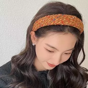 Серебряная цветочная повязка на голову из твида высокого качества, уникальная толстая