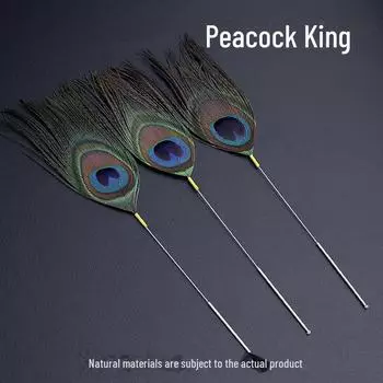 Серебряная игла для чистки ушей с павлиньими перьями - маленький и большой инструмент для чистки ушей с перьями small piece, king