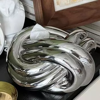 Серебряная керамическая коробка для салфеток, скрученная коробка для салфеток, экстрактор бумаги, фарфоровый чехол для бумажных полотенец, держатель для салфеток, украшение для дома