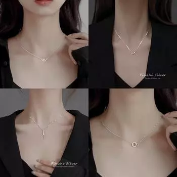 «Серебряная ключичная цепочка 2021 г.: Элегантное, простое и универсальное ожерелье в нишевом дизайне». Silver Plated