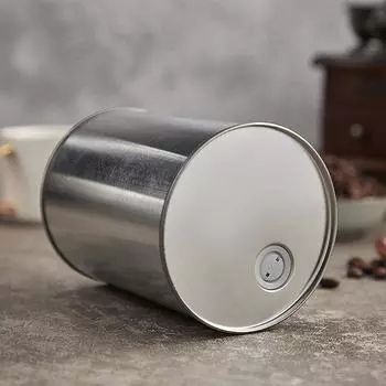 Серебряная круглая банка для хранения кофейных зерен объемом 250 мл, кухонная завинчивающаяся крышка, кофейный порошок, сахар, органайзер, контейнер, упаковочная коробка