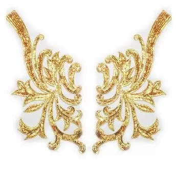 Серебряная кружевная ткань, вышитое платье, аппликации, цветочный воротник, сетчатый воротник в стиле барокко, винтажные пришивные нашивки для свадебного украшения платья, сделай сам золотой