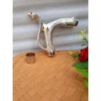 Серебряная латунная ручка Cobra Отделка головки для трости Wood Canes Style