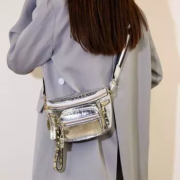 Серебряная Маленькая Сумка Женская 2025 Новые Супер Горячие Модели В Этом Году Популярный Нишевый Легкий Люкс Высокий Сенс Плечевая Летняя Silver [high quality women s bag]]