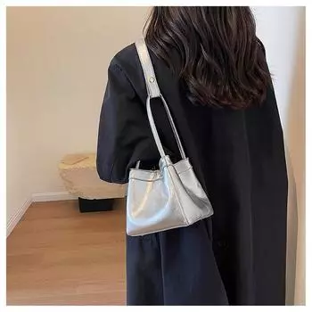 Серебряная мини-сумка через плечо для женщин, модная сумка с коротким верхом, сумка-тоут для вечеринок для женщин, сумка через подмышку чёрный