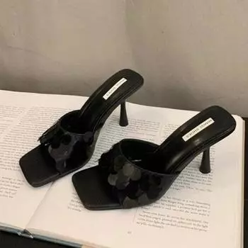 Серебряная обувь, блестящие женские туфли на низком каблуке, женские шлепанцы, модные женские туфли на низком каблуке, туфли-лодочки 2024 35