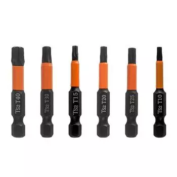 Серебряная отвертка-бита T10-T40 1/4 дюйма шестигранная головка 1 шт.