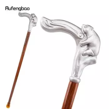 Серебряная панда, детская бамбуковая деревянная односуставная модная трость, декоративная трость для косплея, трость для Хэллоуина, булава Crosier 93 см