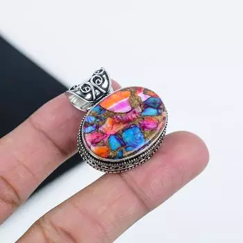 Серебряная подвеска Kingman Daily Turquoise Gemstone из стерлингового серебра 925 пробы — дизайн груши ручной работы, повседневная одежда, ювелирные изделия, праздничный подарок 1.5 синий