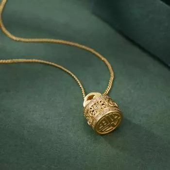 Серебряная подвеска S925, старинное наследие, маленькая печать благословения, женский стиль, универсальная цепочка для свитера, серебряные украшения 925 silver