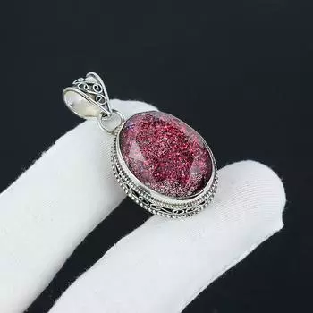 Серебряная подвеска SunShine Triplet Opal emstone из стерлингового серебра 925 пробы — овальный дизайн ручной работы, повседневные украшения, подарки на день Святого Валентина 1.77 красный