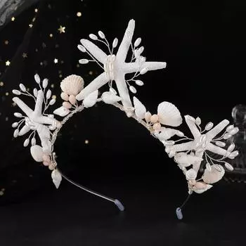 Серебряная повязка на голову в виде морской звезды, свежие и красивые аксессуары для волос, рождественский головной убор. серебряный