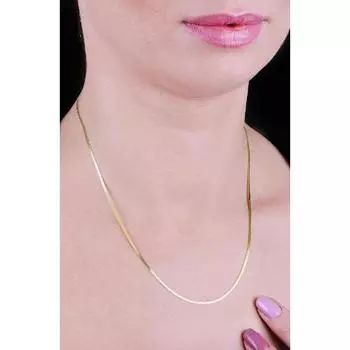 Серебряная позолоченная итальянская плоская цепь Crush 45 см