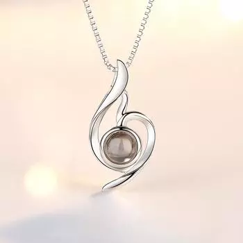 Серебряная проекция 925 пробы с надписью «I Love You» на 100 языках, женская проекция, женская цепочка на ключицу 925 белый