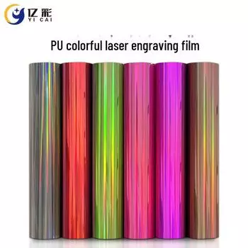 Серебряная ПУ мягкая металлическая фантазийная цветная лазерная термопереносная пленка для надписей золотой