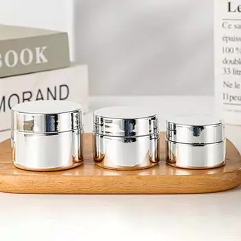 Серебряная стеклянная банка для крема 5-50 г, косметическая банка для крема для лица, стеклянный флакон, косметический контейнер, контейнер для макияжа, пустая банка для клея для ногтей, дорожная банка 5g золотой