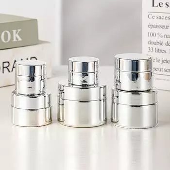 Серебряная стеклянная банка для крема 5-50 г, косметическая банка для крема для лица, стеклянный флакон, косметический контейнер, контейнер для макияжа, пустая банка для клея для ногтей, дорожная банка 5g золотой