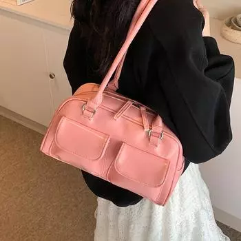 Серебряная сумка женская большая вместимость 2024 новая модная высококачественная сумка на одно плечо подмышкой женская сумка в иностранном стиле чёрный