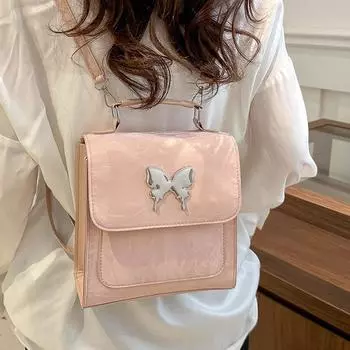 Серебряная сумка женский рюкзак нишевый модный рюкзак Ins маленькая модная сумка через плечо женская