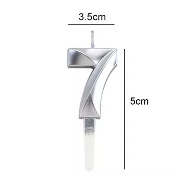 Серебряная свеча-цифра 0-9 для украшения торта на день рождения, украшение для детского душа