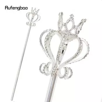 Серебряно-белые палочки в форме листьев из сплава для девочек, палочки принцессы для детей, палочка ангела для вечеринки, костюма для косплея, свадьбы, дня рождения, вечеринки 49 см