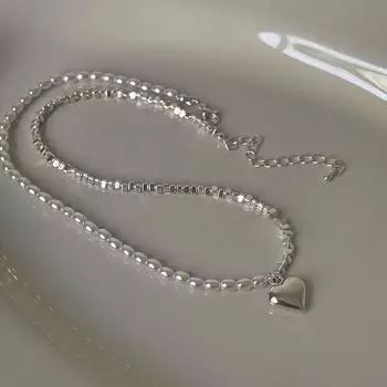 Серебряное бисерное ожерелье с надписью «Любовь» для женщин и девочек, легкое роскошное стильное украшение на ключицу