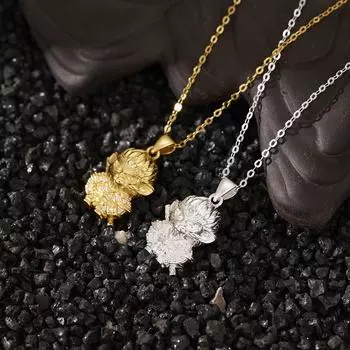 Серебряное черное ожерелье S925 с мифом, трехмерная подвеска для дочери и внука, цепочка на ключицу с изображением Будды и Победы в борьбе