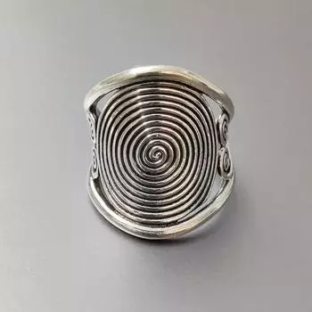 Серебряное дизайнерское кольцо ручной работы, кольцо в проволочной обертке, эффектное кольцо, уникальный подарок, женское кольцо, серебро 925 пробы 6