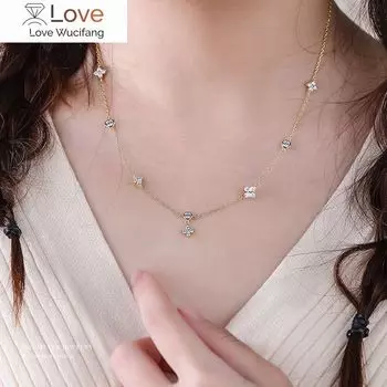 Серебряное инкрустированное ожерелье с цветком из циркония для женщин, изысканные милые свадебные украшения, аксессуары, подарки золотой