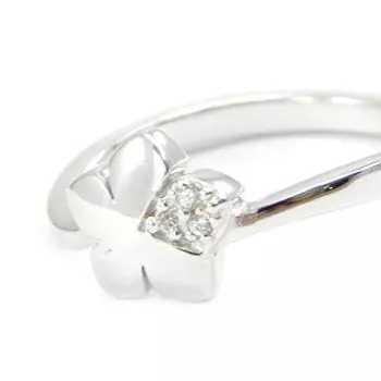 Серебряное кольцо Флора белое