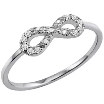Серебряное кольцо Infini белое серебро (родий)
