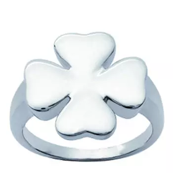 Серебряное кольцо Клевер - 18x18 мм