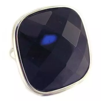 Серебряное кольцо Линда Черное серебро (родиевое покрытие) - 25х25 мм