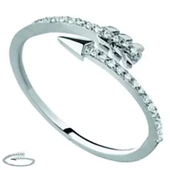 Серебряное кольцо Навахо белое серебро с родием (стрела Купидона) - ширина 7 мм