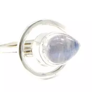 Серебряное кольцо Небеса Лунный камень