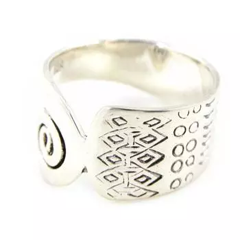 Серебряное кольцо Племя серебро - 12 мм