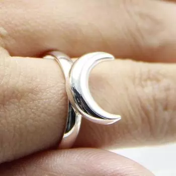 Серебряное кольцо полумесяц из сплава свадебные женские модные украшения 18,1 мм